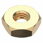 Hex Nut, Machine Screw Nut, Brass, Not Graded, Plain, #10-32 Dia./Thread Size, Right Hand