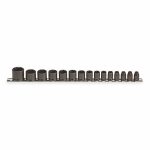 Impact Socket Set, Alloy Steel, Black Oxide, 3/8 inch, Impact Rated Yes, Socket Depth Standard, 15 Pieces