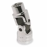 Flex Socket, 1/4 in Drive Size, 1/4 in Socket Size, 12-Point, Alloy Steel, Chrome Finish