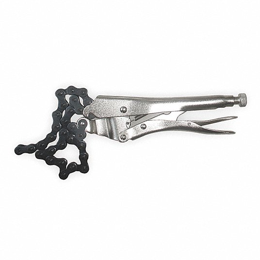 lEZsojN28YS3.jpg Locking Chain Clamp, 3 3/8 inch Max. Opening, 1 1/4 inch Throat Dp, 9 inch Nominal Clamp Size - Image 1