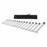 Combination Wrench Set, Alloy Steel, Chrome, 15 Tools, 6 mm to 20 mm Range of Head Sizes