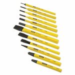Hardened Steel Punch and Chisel Set, 6 in, Number of Pieces 12
