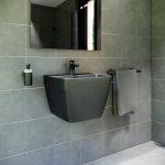 ⁦مغسلة معلقة موديل أ - أسود مطفي⁩ - الصورة ⁦2⁩