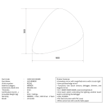 ⁦مرآة حمام بشكل هندسي مع إضاءة ليد 90×90 سم⁩ - الصورة ⁦3⁩