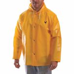 Rain Jacket with Hood, Rain Jacket, XL, Gold, Snaps with Storm Flap, Attached Hood - Image 3