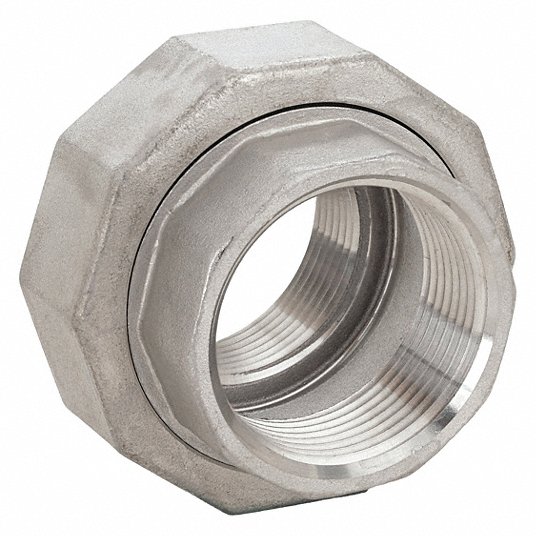 oCA1FbXBpOwh.jpg Union, 316 Stainless Steel, 2 in x 2 in Fitting Pipe Size, Female NPT x Female NPT, Class 150 - Image 1