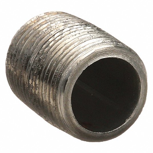oU2kB5glY1ZK.jpg Nipple, Black Steel, 3/4Inch Nominal Pipe Size, 1 1/8Inch Overall Length, Fully Threaded, Schedule 80, NPT - Image 1