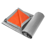 Grado Orange/Silver Tarpaulin (Length (meters): 13.72 - Width (meters): 9.14)