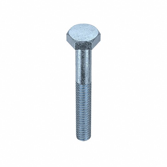 p7hgxOoibqu3.jpg Hex Head Cap Screw: Steel, Zinc Plated, Thread 1/4Inch-20, Head Width 7/16Inch, 2Inch, 50Pcs - Image 1