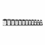 Socket Set, Socket Size Range 1/4 in to 1 inch, Hand, Drive Size 3/8 in,12-Point