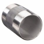Nipple: 3/4Inch Nominal Pipe Size, 304 Stainless Steel, 2Inch Overall Length, Threaded on Both Ends, NPT