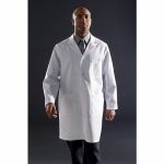 Collared Lab Coat, Unisex, White, 39 Inch, L