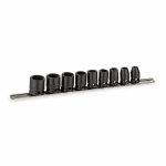 Impact Socket Set, Alloy Steel, Black Oxide, 3/8 inch, Impact Rated Yes, Socket Depth Standard, Number of Pieces 9