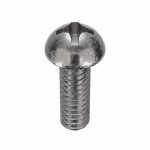 Machine Screw, #10-32, Round, Phillips, 18-8 (304) Stainless Steel, Plain, 1/2Inch Length