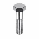 Hex Head Cap Screw: Steel, Chrome Plated, Thread 3/8Inch-16, Head Width 9/16Inch, 1 1/2Inch L, 5Pcs