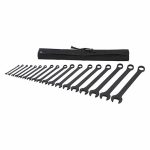 Combination Wrench Set, Alloy Steel, Black Oxide, 18 Tools, 15° Head Offset Angle, Offset