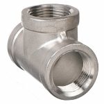 Tee, 316 Stainless Steel, 3/4Inch x 3/4Inch x 3/4Inch Fitting Pipe Size, Class 150, 49.5 mm Overall Lg - Image 2