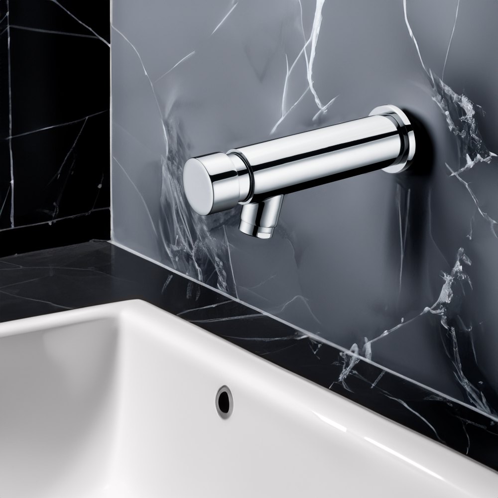 ut62-image.png Self-closing pillar tap wall mixer - Saudi Ceramics - Image 1