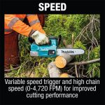 Cordless Chainsaw, 18V, Bar Length 10 inch, Cutting Length 240mm, Chain Speed 24m/s, 2 kg - Image 6