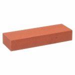 Single Grit Benchstone, Aluminum Oxide, Fine, 1/2 inch Height, 4 inch Length, 1 inch Width, Orange/Brown