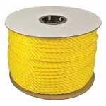 Polypropylene All Purpose General Utility Rope, 1/4 in dia.,Yellow, 1,200 ft