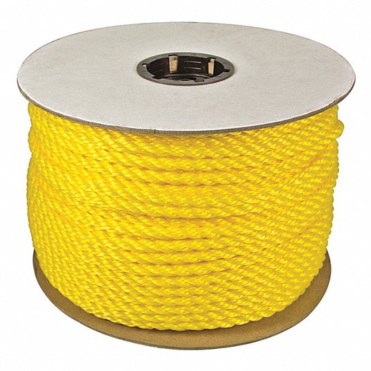 vjU4BXaxSFPR.jpg Polypropylene All Purpose General Utility Rope, 1/4 in dia.,Yellow, 1,200 ft - Image 1