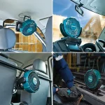 ⁦مروحة صغيرة متنقلة لاسلكية، 12 فولت، 3 سرعات، سرعة الهواء 150 م/ث، 0.9 كجم⁩ - الصورة ⁦3⁩