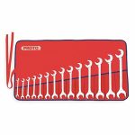 Open End Wrench Set, Alloy Steel, Chrome, Number of Tools 11, 15 Degree, 60 Degree