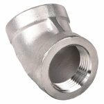 ⁦كوع 45 درجة, 304 ستانلس ستيل, مقاس الأنبوب المناسب 1 بوصة × 1 بوصة, داخلي NPT x داخلي NPT, فئة 150⁩ - الصورة ⁦2⁩