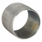 Nipple, Galvanized Steel, 2Inch Nominal Pipe Size, 2Inch Overall Lg, Fully Threaded, Schedule 40
