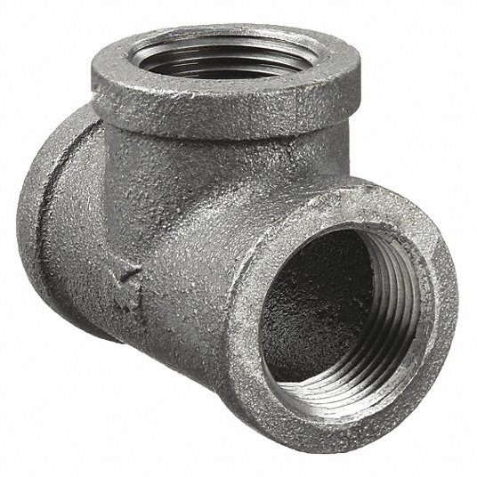 xealStvipOmu.jpg Tee: Malleable Iron, 1 1/2 in x 1 1/2 in x 1 1/2 in Pipe Size, Class 150 - Image 1