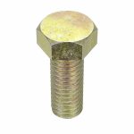 Hex Head Cap Screw: Steel, Zinc Yellow, Thread 3/8Inch-16, Head Width 9/16Inch, 1Inch L, 50Pcs