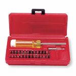 Multi-Bit Screwdriver, Clutch, Phillips, Slotted, Square, Torx, Magnetic, Alloy Steel