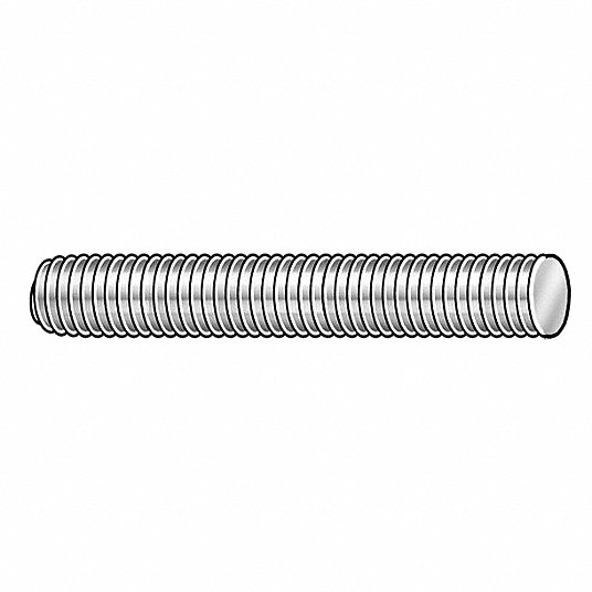 yOi5_1ZY15_AS01.jpg Fully Threaded Stud, 1Inch-8, PK 35 - Image 1