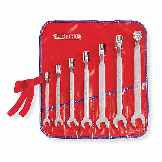 yYZH3vFrC4sQ.jpg Combination Wrench Set, Alloy Steel, Satin, 7 Number of Tools - Image 1