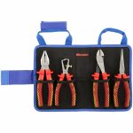 Insulated Plier Set, Insulated, 4 Pliers, Std Cushion Grip, Manual, Pouch, 2 - 5 Pliers Range