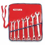 Combination Wrench Set, Satin, Range of Lengths 6 to 11 in