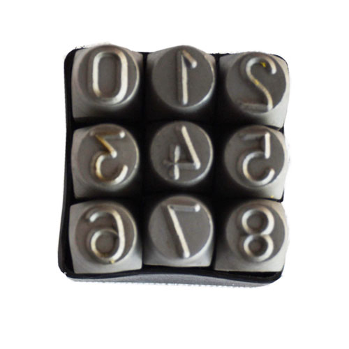 yuXQ8GwKBPn4.jpg Number Punch Set, Gray Steel, Size 1mm 9 Pieces - Image 1