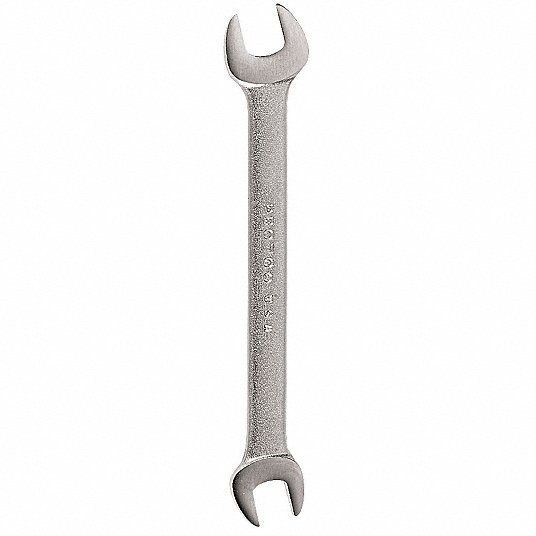 zKnZ_1-15.jpg Open End Wrench, Head Size 18 mm, 19 mm, Overall Length 8 55/64 in, 15° 426F88 - Image 1