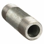 Nipple: 1Inch Nominal Pipe Size, Galvanized Steel, 6Inch Overall Length, Threaded on Both Ends, Seamless
